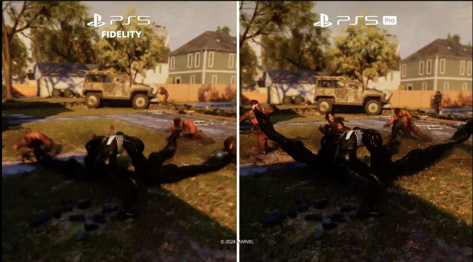 A comparison of Spider-Man 2 on the PS5 and PS5 Pro (Sony)