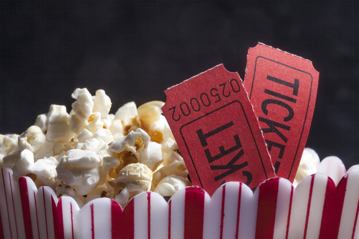 Movie passes in a bucket of popcorn