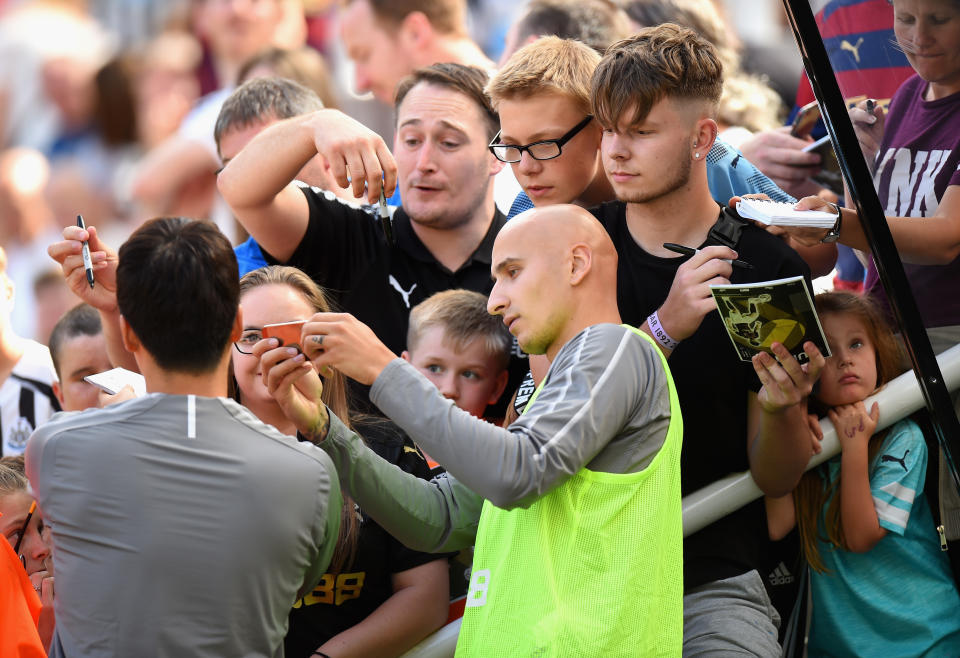 Photo finish: but the Newcastle players were camera shy on Monday afternoon