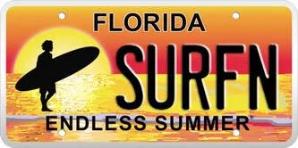 Photo of Endless Summer license plate.