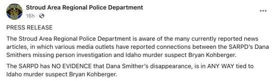 Stroud Police release statement on Dana Smithers case (Stroud Police)