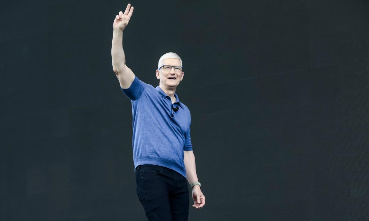 <span>Tim Cook at the Apple 2024 Worldwide Developers Conference in Cupertino, California.</span><span>Photograph: John G Mabanglo/EPA</span>
