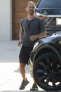 <p>Tobey Maguire heads out on Monday to visit a friend in L.A., while safely social distancing.</p>