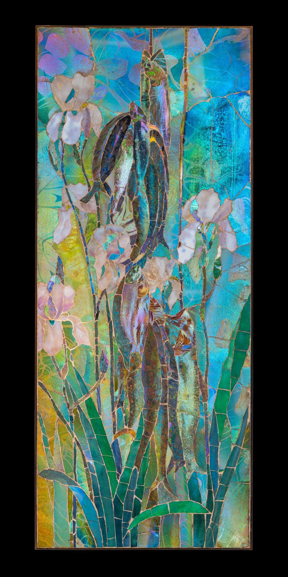 A fish and irises mosaic from the studio of Louis Comfort Tiffany will be on display at Selby Botanical Gardens during its 2023 exhibition of “Tiffany: The Pursuit of Beauty in Nature.”
