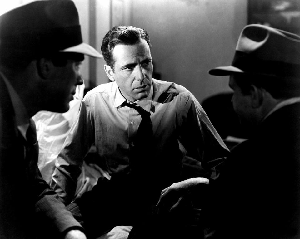 <a href="http://movies.yahoo.com/movie/the-maltese-falcon/" data-ylk="slk:THE MALTESE FALCON;elm:context_link;itc:0;sec:content-canvas" class="link ">THE MALTESE FALCON</a> (1941) <br> Directed by: <span>John Huston</span> <br>Starring: <span>Humphrey Bogart</span>, <span>Mary Astor</span> and <span>Sydney Greenstreet</span>