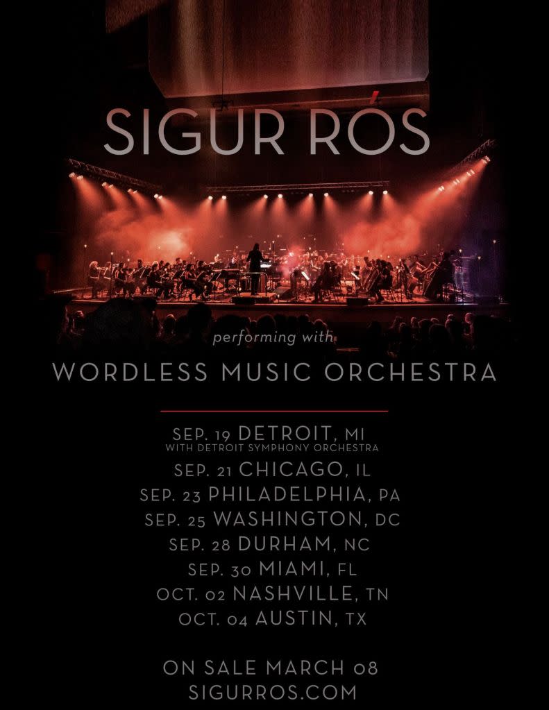 Sigur Rós 2024 tour US tour dates orchestra tickets 