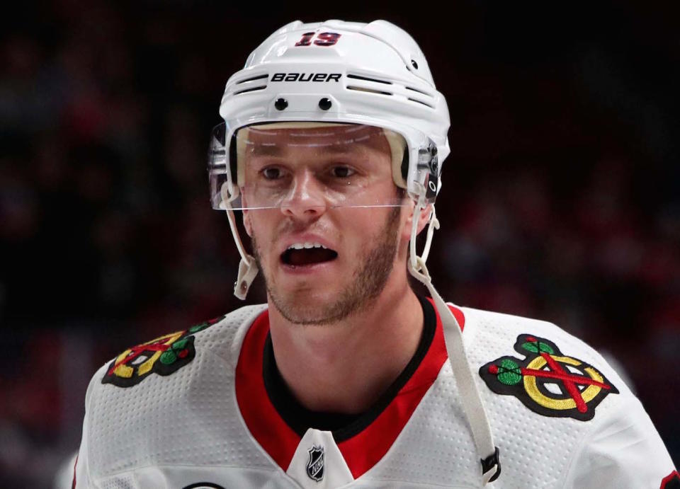 Chicago Blackhawks captain Jonathan Toews hinted that he's skeptical of the NHL's intentions heading into talks regarding the collective bargaining agreement. (Jean-Yves Ahern-USA TODAY Sports)