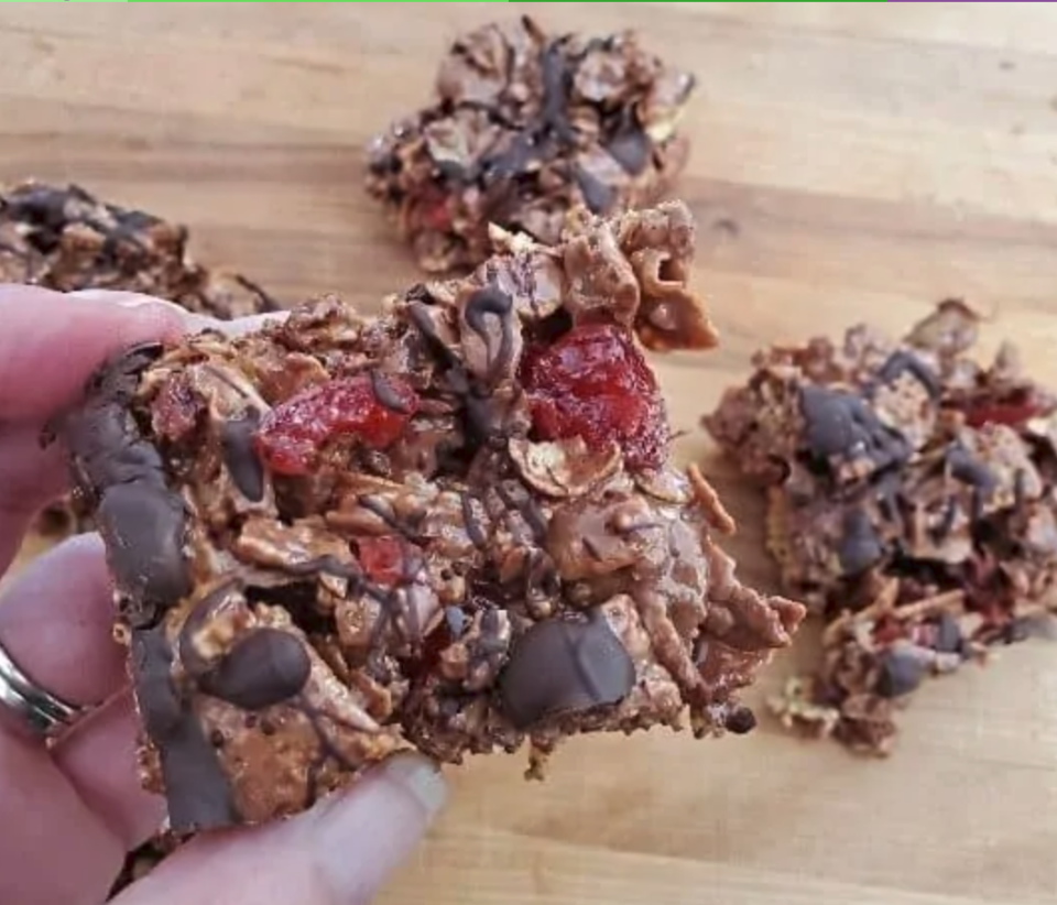 Double Chocolate Cherry Cereal Bars