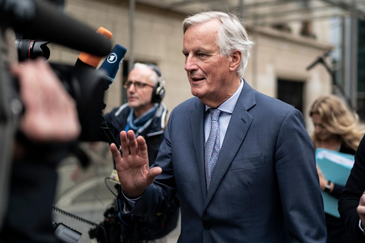 EU Brexit negotiator Michel Barnier arrives at the EU headquarters in Brussels on October 11, 2019 for a meeting with EU ambassadors. (Photo by Kenzo TRIBOUILLARD / AFP) (Photo by KENZO TRIBOUILLARD/AFP via Getty Images)