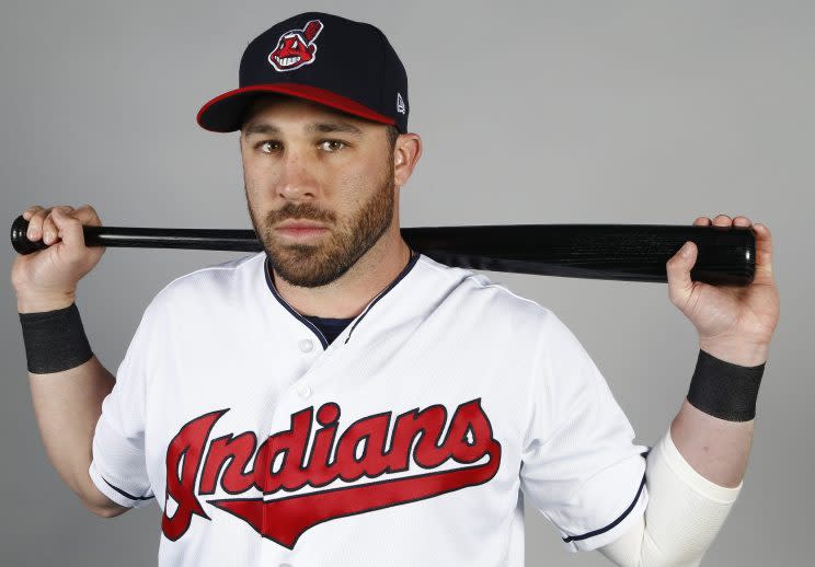 Jason Kipnis found a way to take in two games at once Monday. (AP Photo)