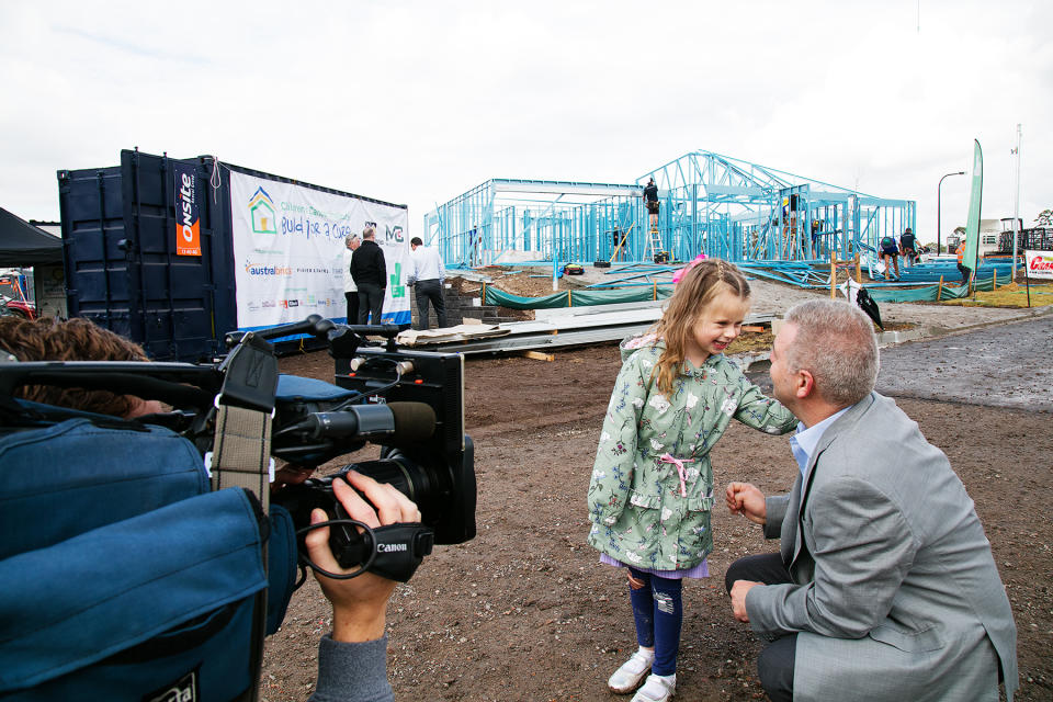 Jade is an ambassador for the project which saw a house be built in just 21 days after every element is donated to the Children’s Cancer Institute. Source: Supplied