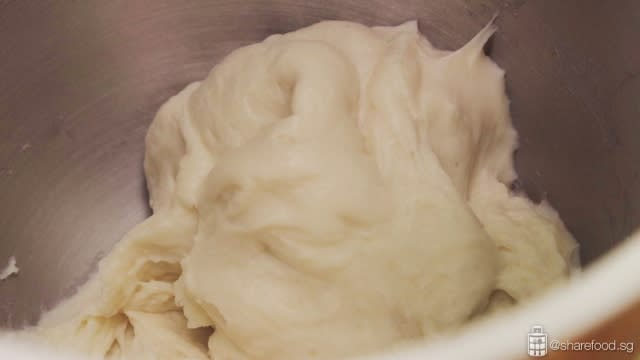 Mix dough till it forms a smooth and springy texture