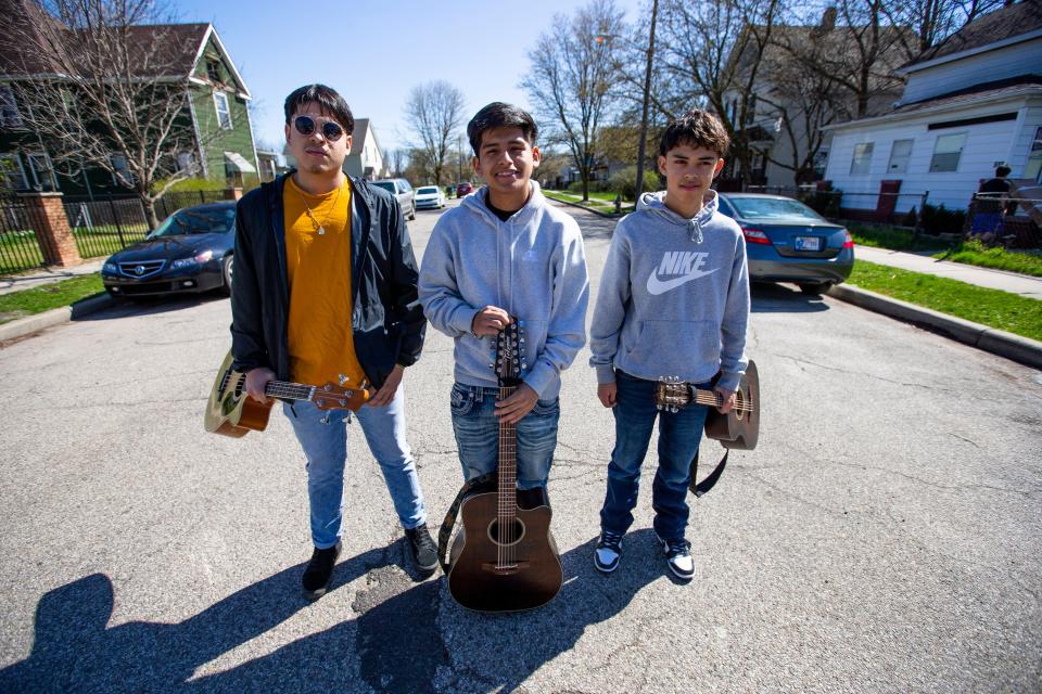 Viewers will learn Wednesday night if the South Bend-based band Los de San Rafael, from left, Moises Ruelas, Isac Ruelas and Gabriel Saenz, will advance to the semifinals of the Estrella TV singing competition “Tengo Talento Mucho Talento” when the quarterfinals air from 8 to 10 p.m.