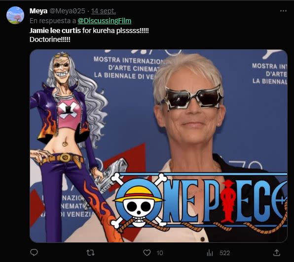 Los fans lo tienen claro: Jamie Lee Curtis debe interpretar a Kureha en One Piece