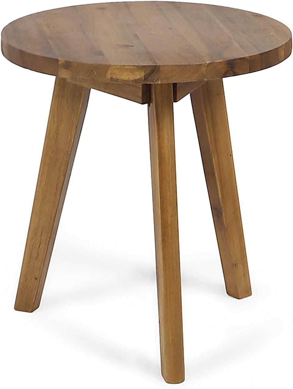 3) Acacia Wood Side Table