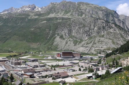 General view shows the Andermatt Swiss Alps resort in Andermat