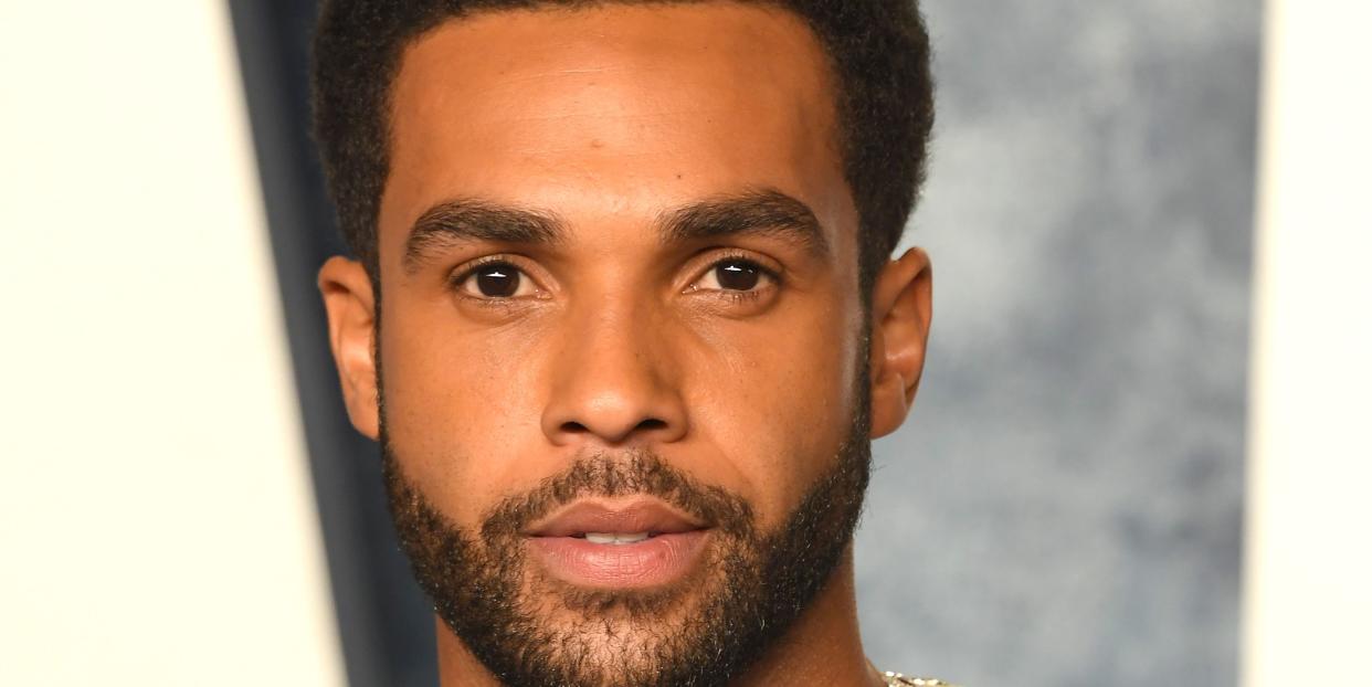 beverly hills, california march 12 2023 lucien laviscount arrives at the vanity fair oscar party hosted by radhika jones at wallis annenberg center for the performing arts on march 12, 2023 in beverly hills, california photo by steve granitzfilmmagic