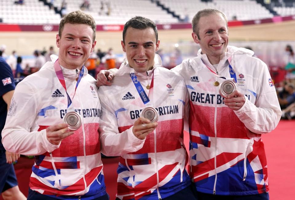 Jack Carlin, Ryan Owens and Jason Kenny lost to Holland in the final (Danny Lawson/PA) (PA Wire)