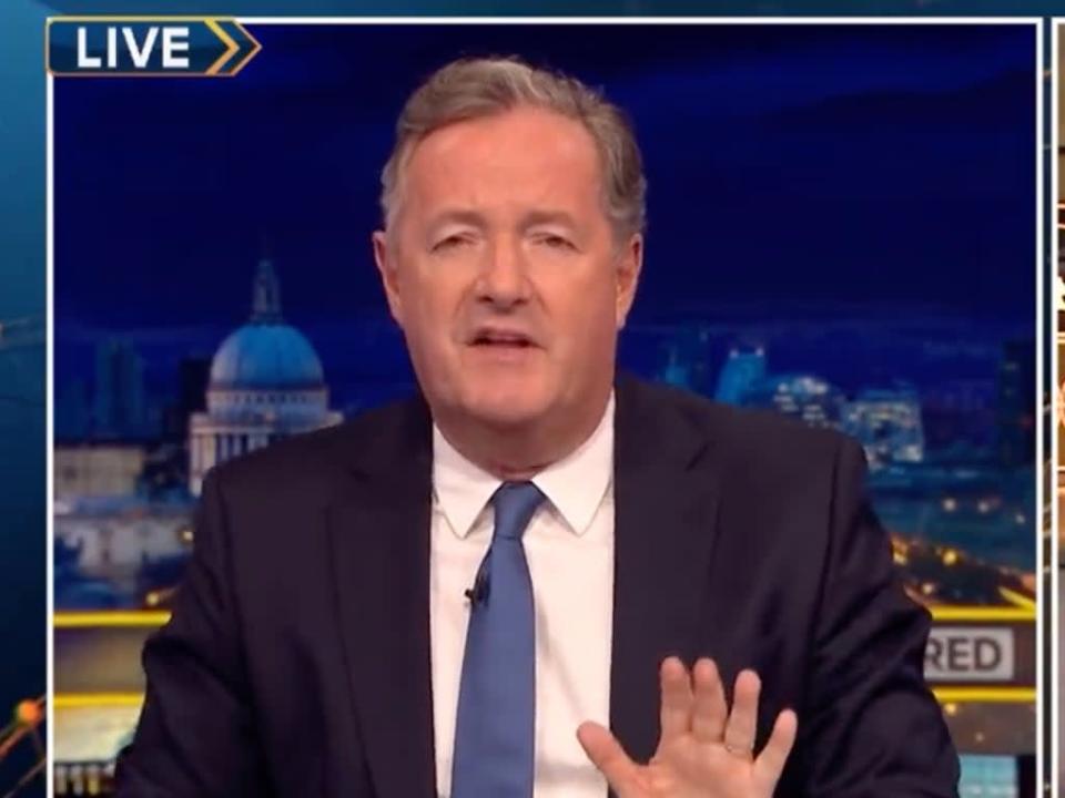 Piers Morgan was left shocked after being called a &#x002018;c***&#x002019; live on TV (TalkTV)