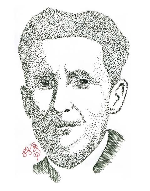 歐威爾（George Orwell, 1903~1950）(插畫：林一平)