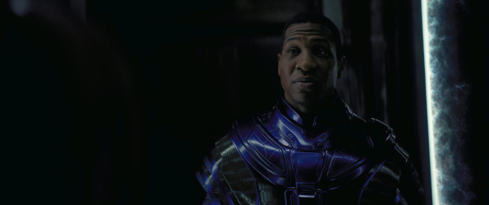 Jonathan Majors as Kang The Conqueror in Marvel Studios' ANT-MAN AND THE WASP: QUANTUMANIA. Photo courtesy of Marvel Studios. Â© 2023 MARVEL.