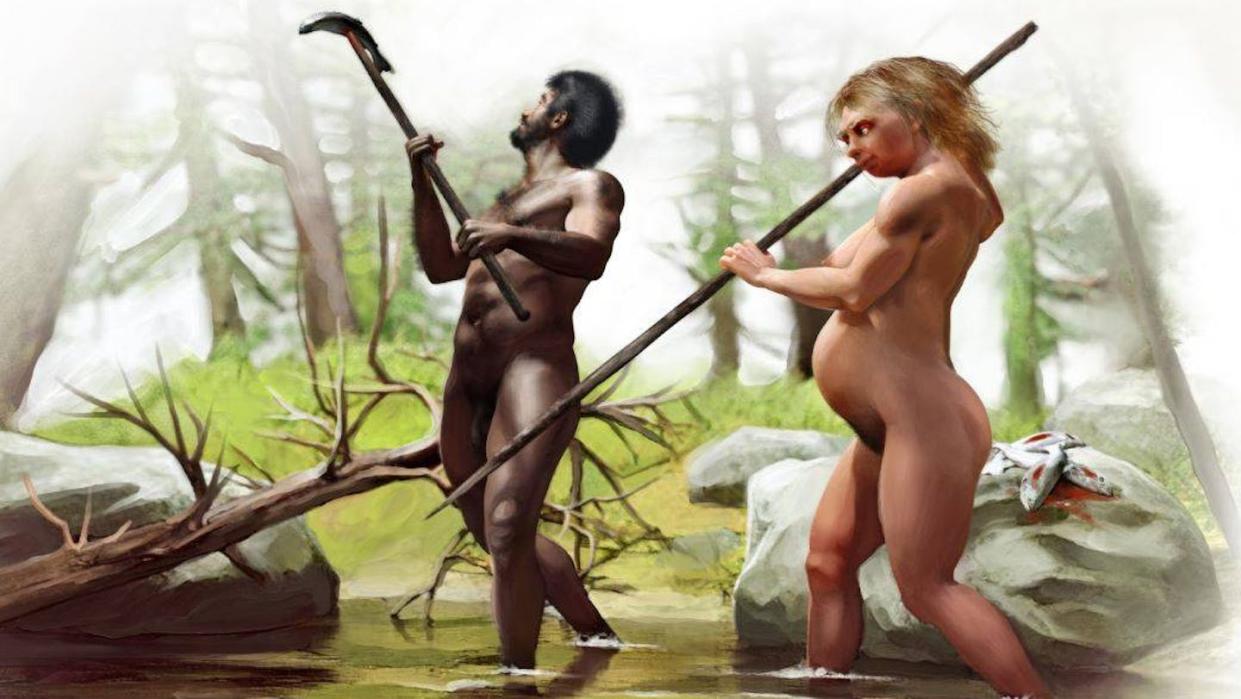 Una pareja de mujer neandertal y hombre 'Homo sapiens'. <a href="https://www.agenciasinc.es/Noticias/La-llegada-de-los-agricultores-de-Oriente-Medio-a-Europa-diluyo-el-ADN-neandertal" rel="nofollow noopener" target="_blank" data-ylk="slk:José Antonio Peñas (SINC);elm:context_link;itc:0;sec:content-canvas" class="link ">José Antonio Peñas (SINC)</a>, <a href="http://creativecommons.org/licenses/by/4.0/" rel="nofollow noopener" target="_blank" data-ylk="slk:CC BY;elm:context_link;itc:0;sec:content-canvas" class="link ">CC BY</a>