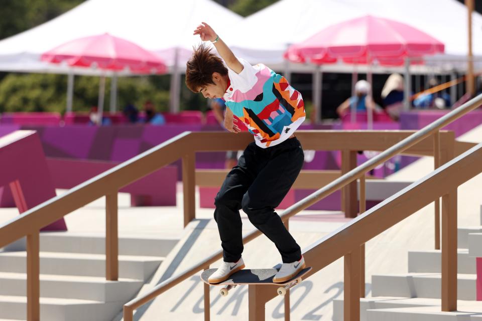 Yuto Horigome competes in the men’s street final (Getty)