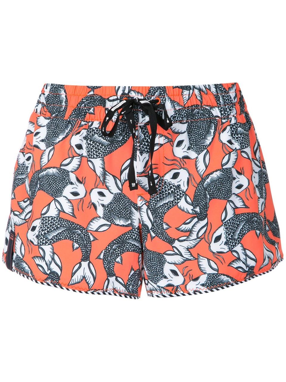 The Upside Sea of Koi Print Running Shorts, $95