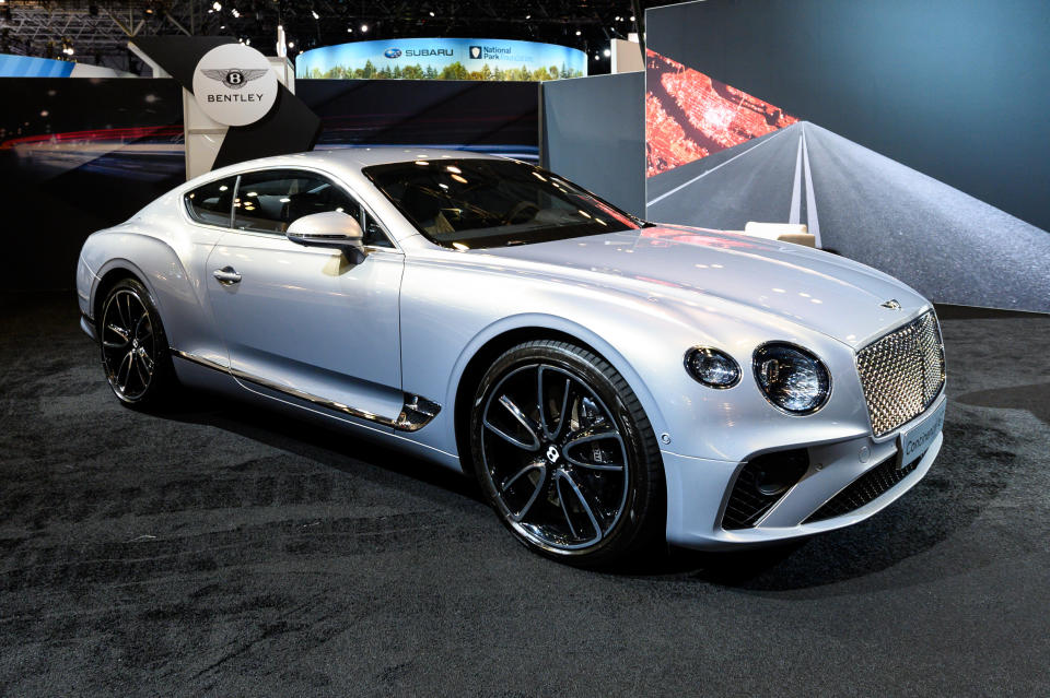 Bentley Continental GT seen at the New York International Auto Show at the Jacob K. Javits Convention Center in New York. (Photo by Michael Brochstein / SOPA Images/Sipa USA)