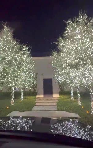 <p>Kim Kardashian/Instagram</p> The Christmas lights set up outside of Kardashian's home.