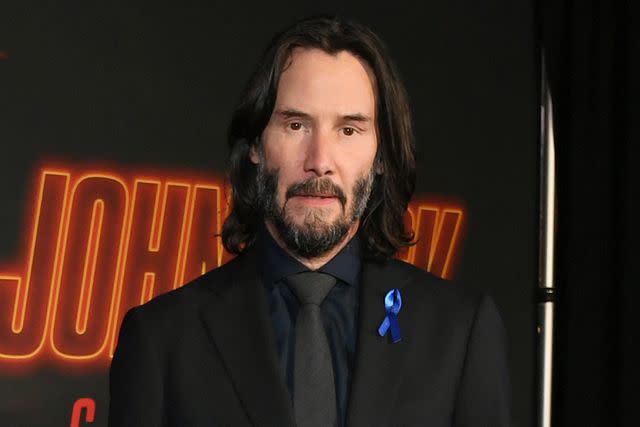 <p>Jon Kopaloff/Getty Images</p> Keanu Reeves on March 20, 2023