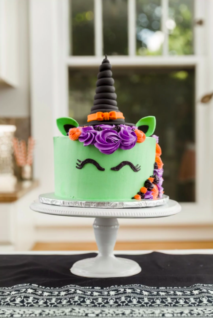 <p>Get the <a href="https://www.cupcakeproject.com/halloween-witch-unicorn-cake/" rel="nofollow noopener" target="_blank" data-ylk="slk:Witch Halloween Cake;elm:context_link;itc:0;sec:content-canvas" class="link ">Witch Halloween Cake</a> recipe. </p><p>Recipe from <a href="https://www.cupcakeproject.com/" rel="nofollow noopener" target="_blank" data-ylk="slk:Cupcake Project;elm:context_link;itc:0;sec:content-canvas" class="link ">Cupcake Project</a>. </p>