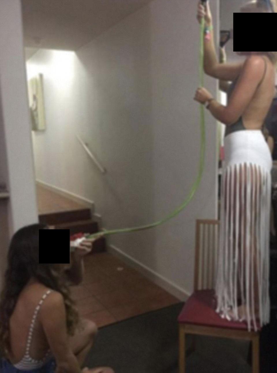 These two women downed a beer pong while celebrating on the Gold Coast. Photo: Instagram