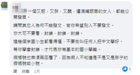 宋先生好友曾嗆「一個又肥，又胖，又醜，還滿嘴謊言的女人，都能公開發言」。（圖／翻攝自臉書）