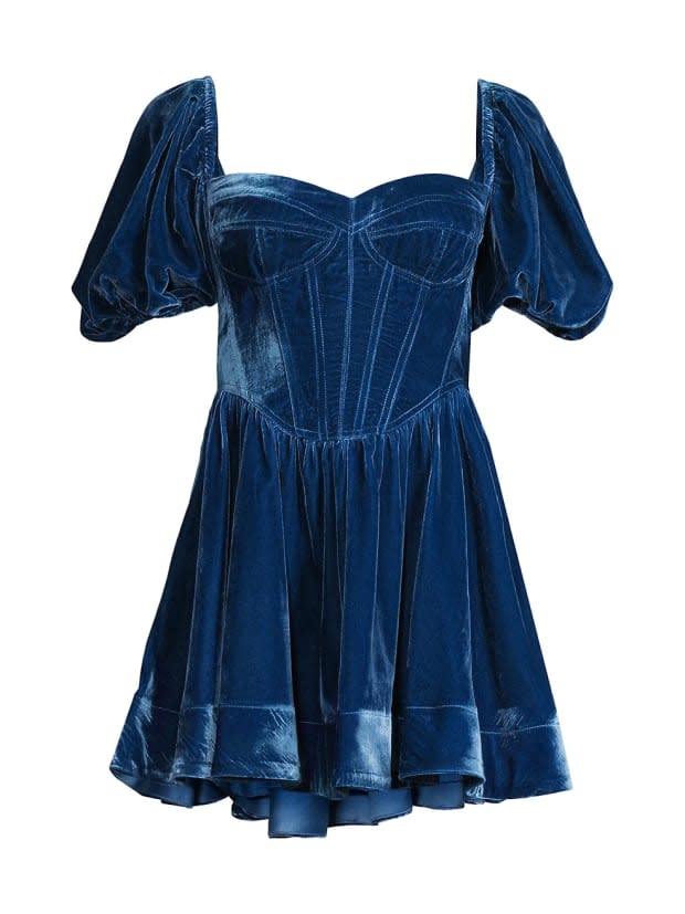 <p>Bardot Velour Corset Minidress, $199, <a href="https://rstyle.me/+ihvhfAXVrx2v7_kZaaD6lw" rel="nofollow noopener" target="_blank" data-ylk="slk:available here;elm:context_link;itc:0;sec:content-canvas" class="link ">available here</a> (sizes 2-12)</p>