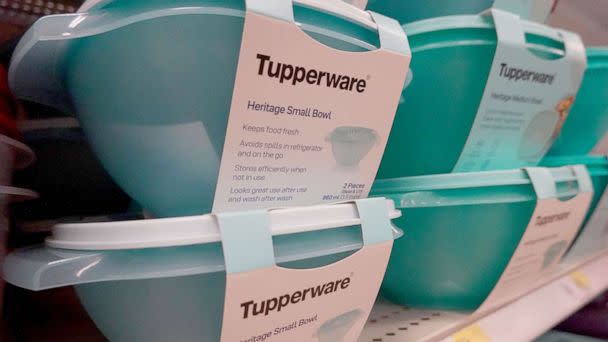 PHOTO: Tupperware products are offered for sale at a retail store on April 10, 2023 in Chicago, Illinois. (Scott Olson/Getty Images)