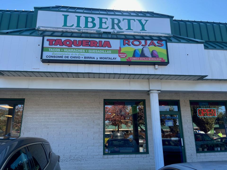 Taqueria Rojas, a favorite of Mexican chefs in the region, is located in an unassuming storefront at the Liberty Center mini-mall in Prices Corner.