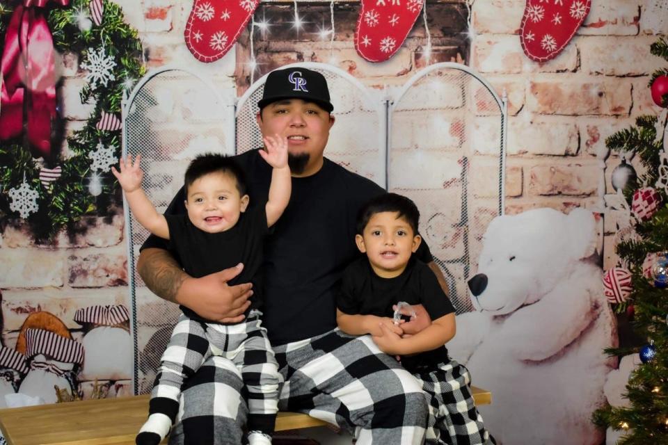 Alexander Lechuga, turning one on Jan. 17, 2022, has battled with respiratory issues his whole life. He is pictured here with dad, Angel Lechuga, and older brother, Angel Jr.