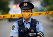 <p>A police officer stands guard near a facility for the disabled, where a deadly attack by a knife-wielding man took place, in Sagamihara, Kanagawa prefecture, Japan, July 26, 2016. (REUTERS/Issei Kato)</p>