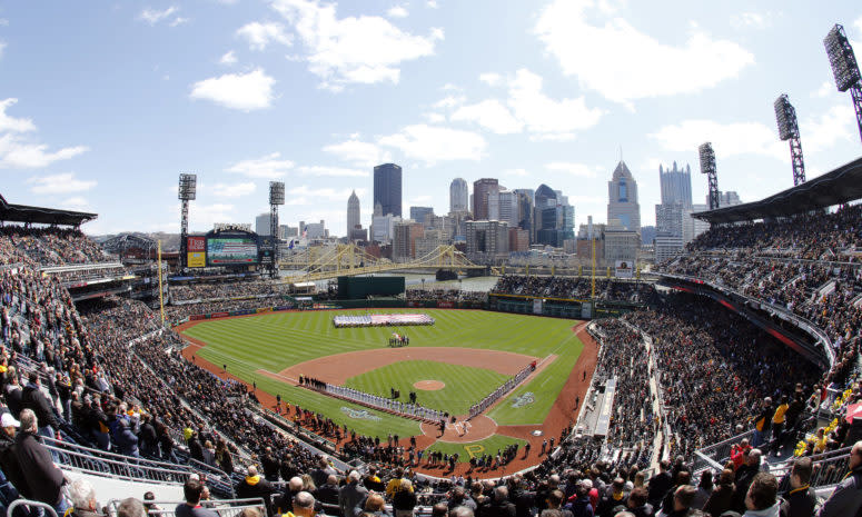 A baseball game in Pittsburgh.