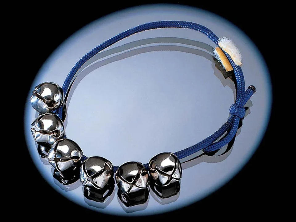 <div class="inline-image__caption"><p>The jingle bells used by astronauts Wally Schirra Jr. and Thomas Stafford during their holiday-themed prank aboard Gemini 6. </p></div> <div class="inline-image__credit">National Air and Space Museum</div>