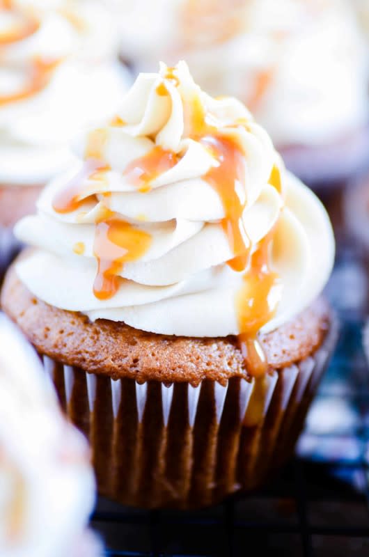 <p>Something Swanky</p><p>The best combo of apple cider and salted caramel.</p><p><strong>Get the recipe: </strong><a href="https://www.somethingswanky.com/apple-cider-cupcakes-salted-caramel/" rel="nofollow noopener" target="_blank" data-ylk="slk:Apple Cider Cupcakes & Salted Caramel Buttercream Recipe;elm:context_link;itc:0;sec:content-canvas" class="link "><strong>Apple Cider Cupcakes & Salted Caramel Buttercream Recipe</strong></a></p>