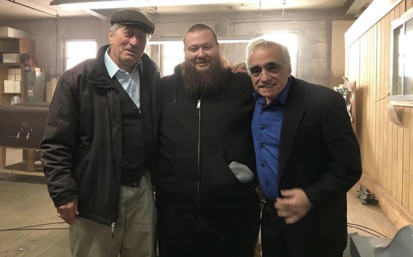 The Irishman stars Robert De Niro, Action Bronson and is directed by Martin Scorsese