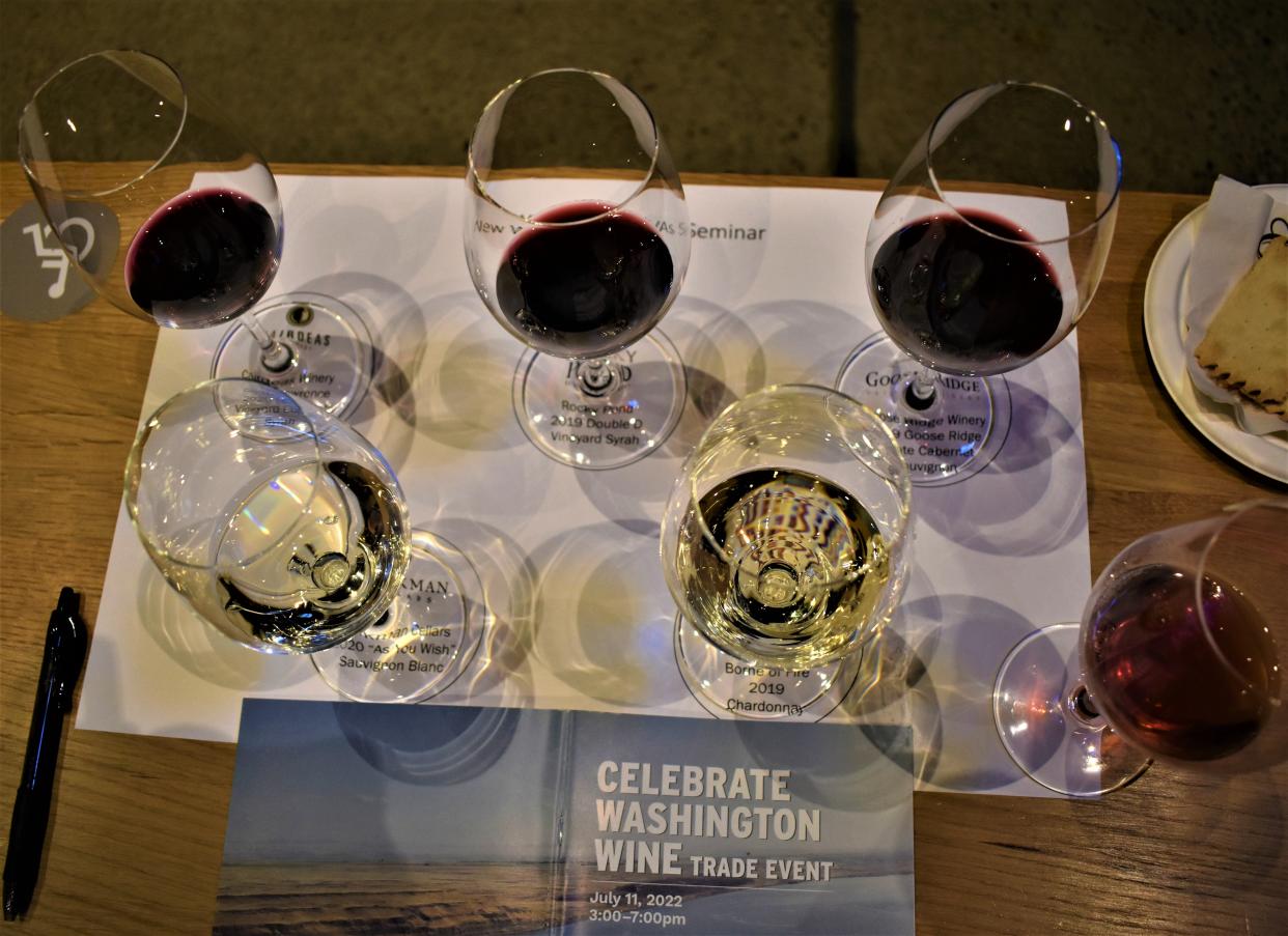 Tasting glasses at the recent "Celebrate Washington Wine" trade event.