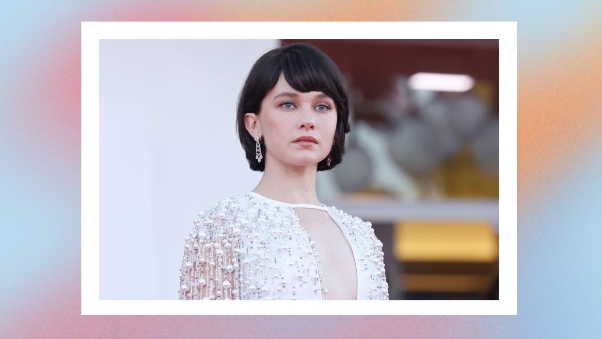   Cailee Spaeny attends a red carpet for the movie "Priscilla" at the 80th Venice International Film Festival on September 04, 2023 in Venice, Italy. 