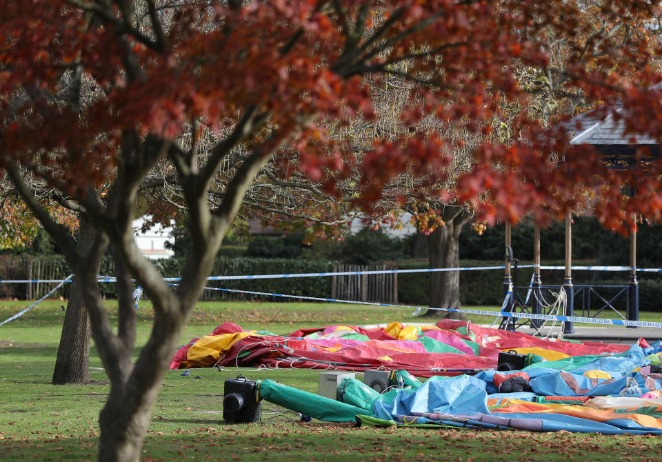 <em>On Sunday the funfair remained cordoned off as investigations began (Picture: PA)</em>