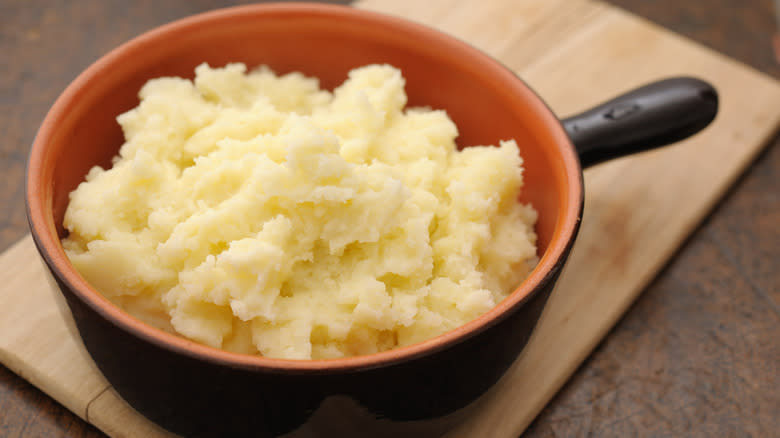 Pot of mashed potatoes