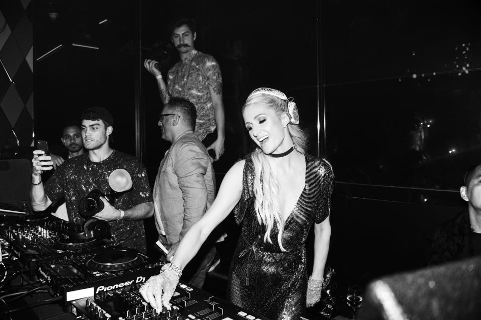 Paris Hilton DJ set at the WALL Lounge at the W South Beach