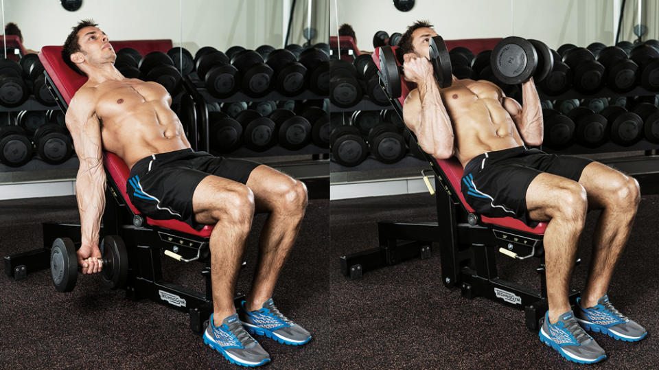 Incline biceps curl