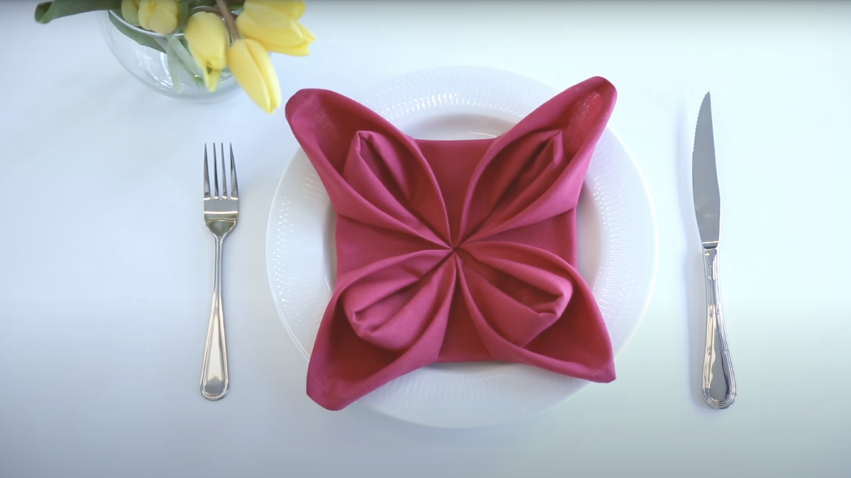 flower napkin, pink